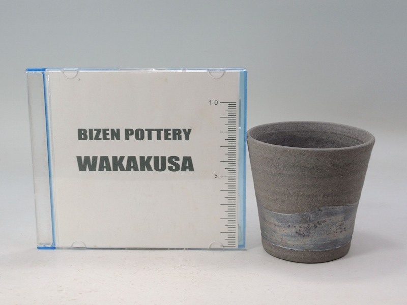 25130]青備前焼酎杯（渡邊琢磨）｜備前焼わかくさ